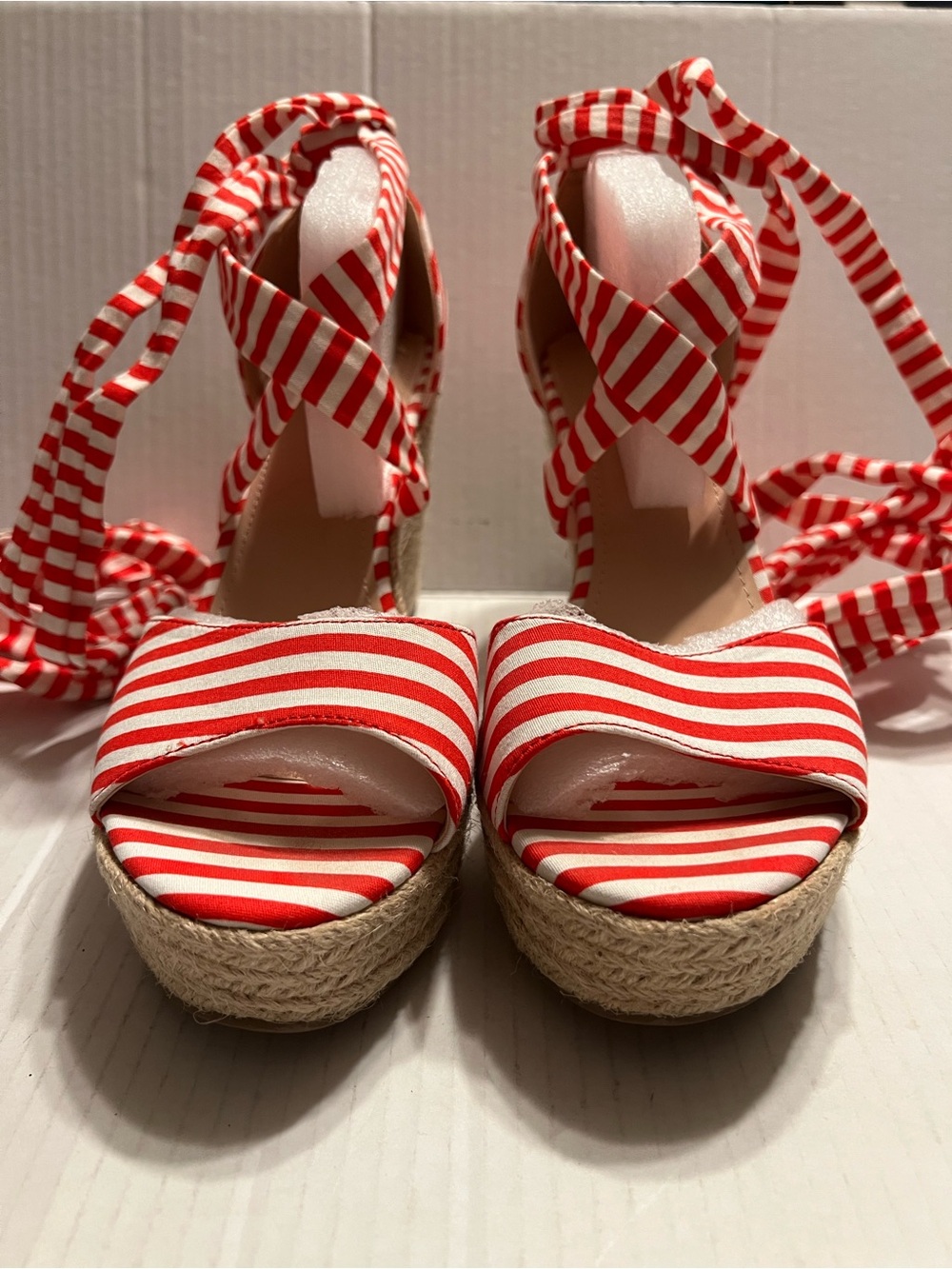 Women’s Lace Up Wedge Espadrilles with Criss Cross Ties